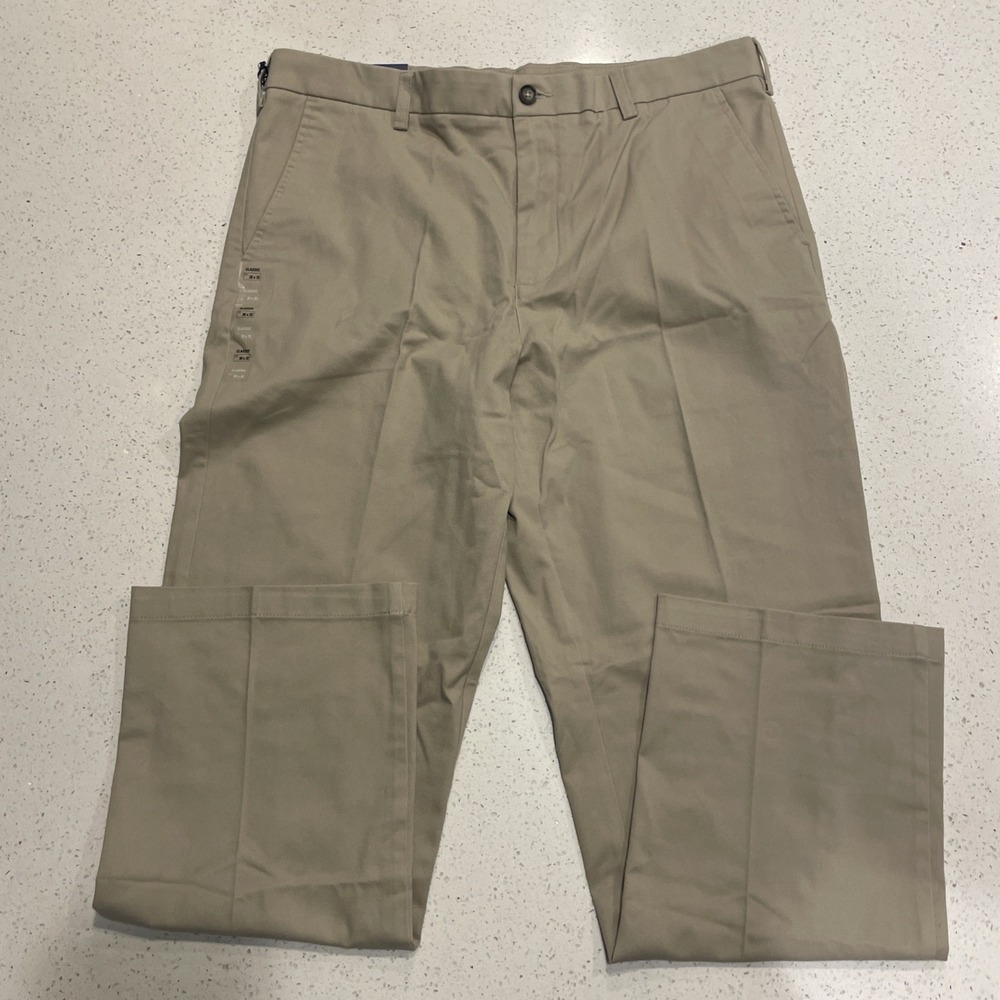 Croft & Barrow Mens 38x32 Easy Care Khaki New Nwt Classic Fit
